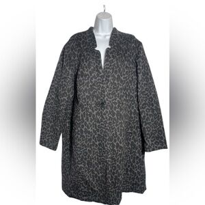 Torrid Charcoal Leopard Print Overcoat
